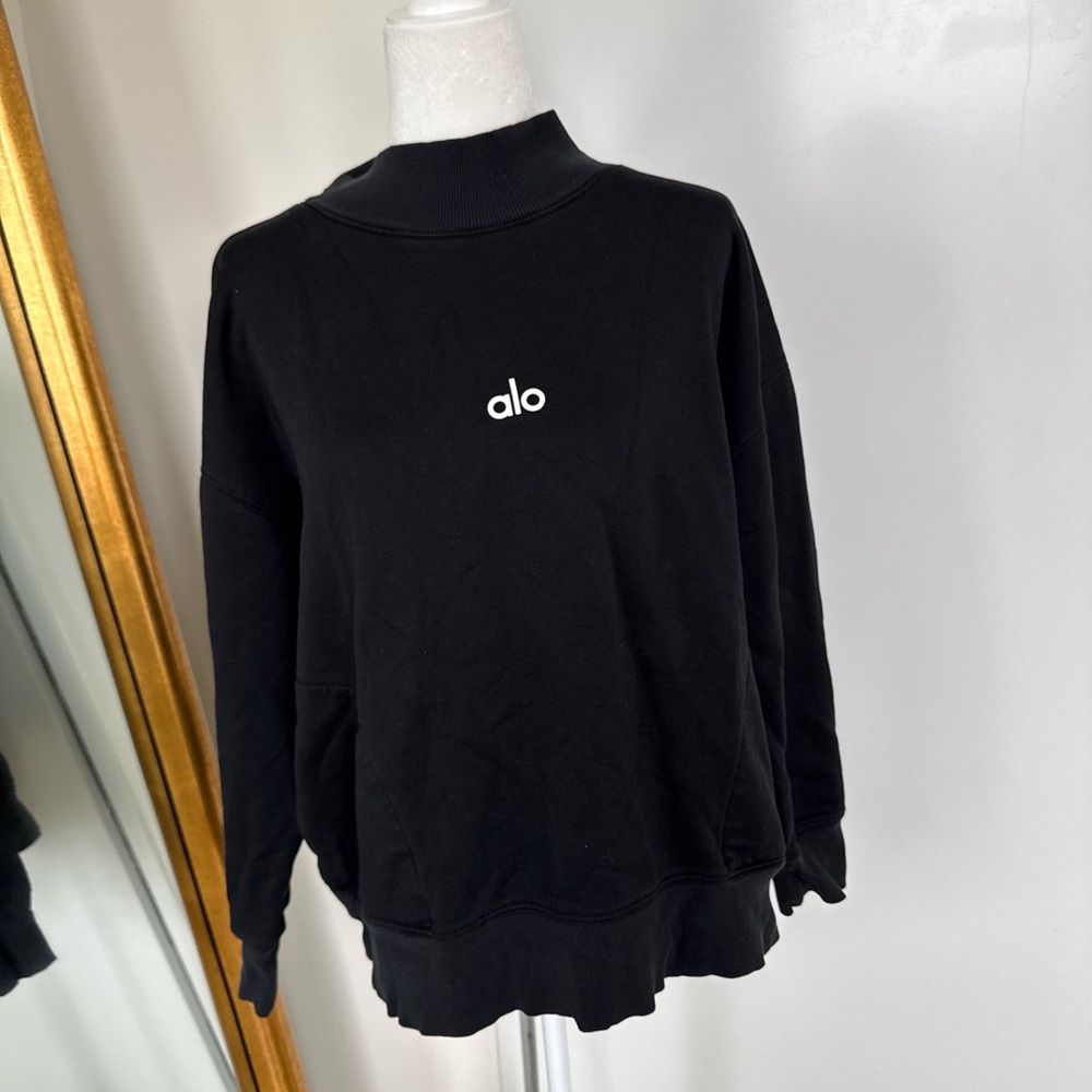 ALO Yoga Women's Classic Black Cowl Sweater